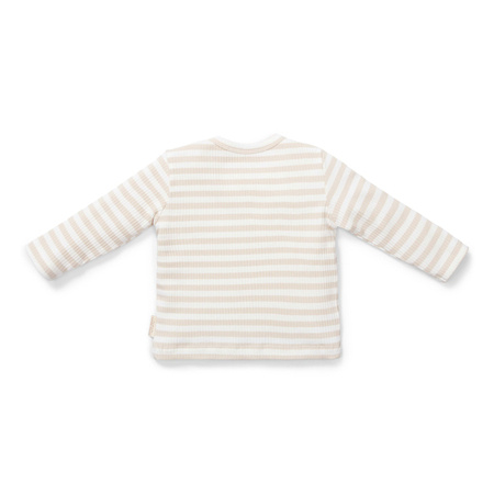 Little Dutch T-shirt z długim rękawem Stripe Sand/White - 62cm CL24221016