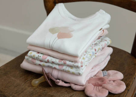 Little Dutch T-shirt z długim rękawem i falbanką Little Pink Flowers 68cm CL20721455