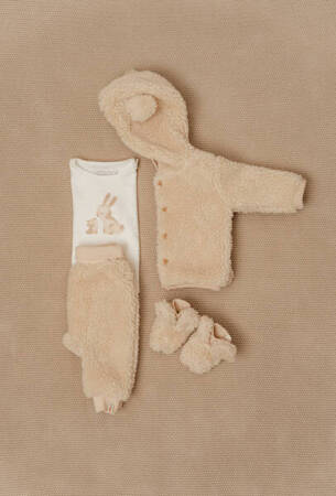 Little Dutch Zapinana bluza z kapturem Teddy - Baby Bunny Sand 74 CL25823521